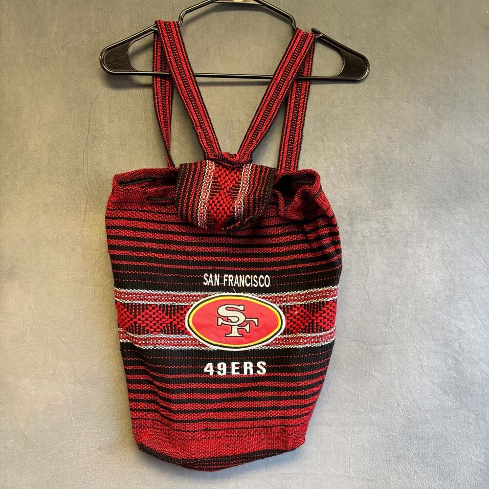 San Francisco 49ers Mexican Drug Rug Woven Backpack Striped Logo